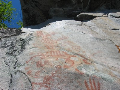 800 year old native rock paintings.